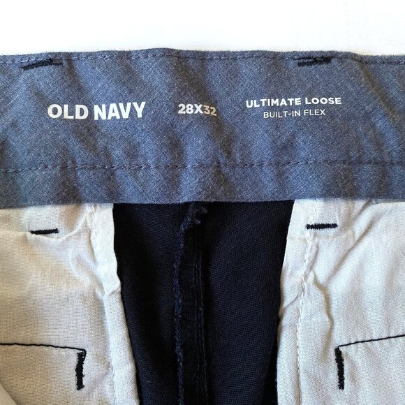 Old Navy Mens Black Loose Ultimate Built-In Flex Chino Pants 28x32 Work Uniform - Picture 5 of 9